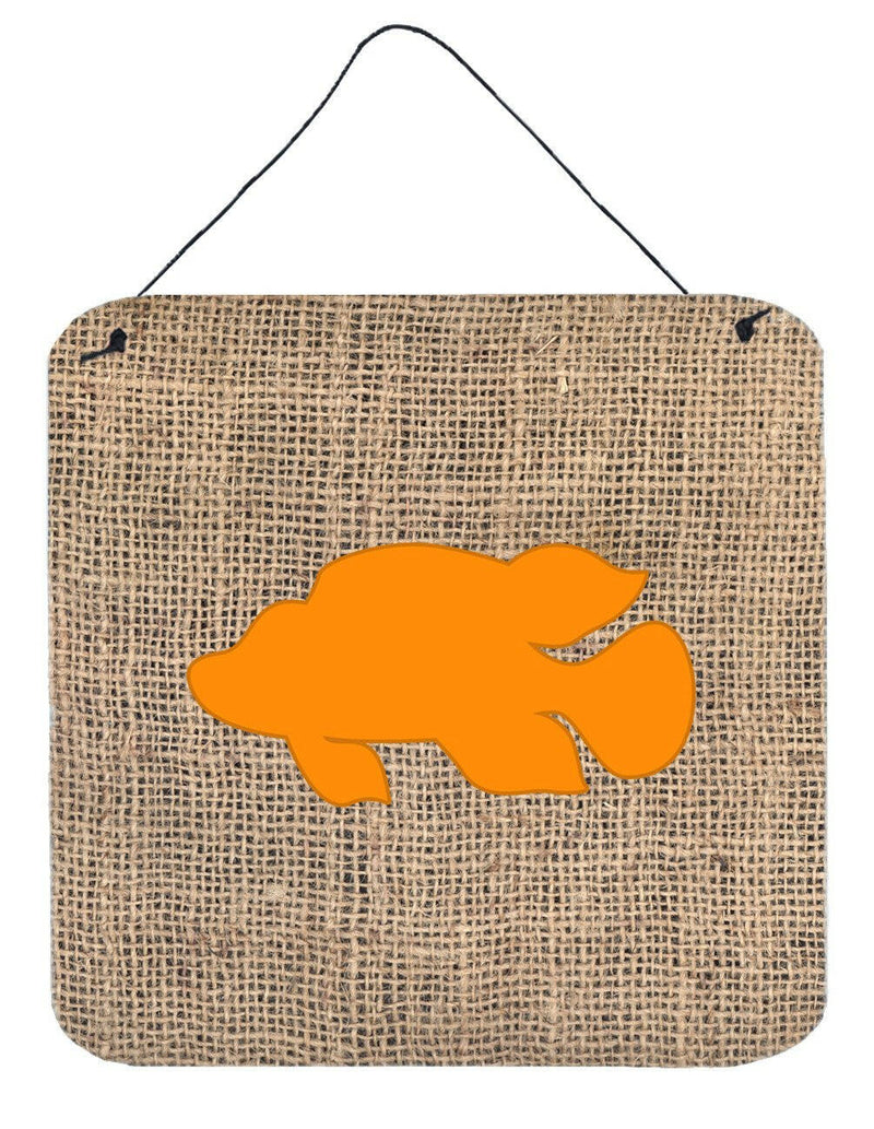 Fish - Tropical Fish Burlap and Orange Wall or Door Hanging Prints BB1013