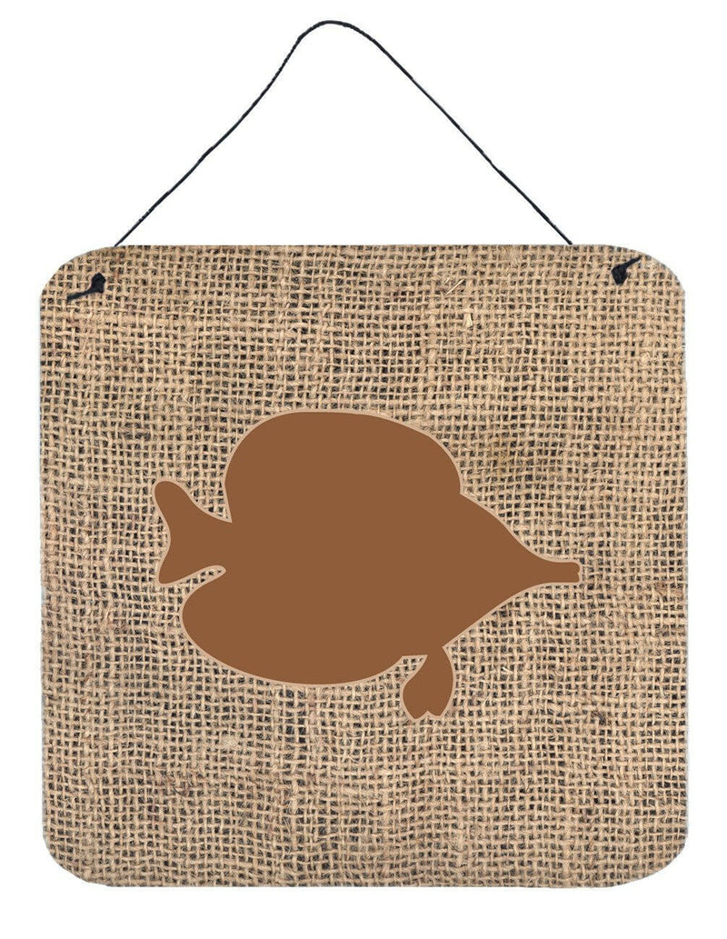 Fish - Tang Fish Burlap and Brown Wall or Door Hanging Prints BB1023