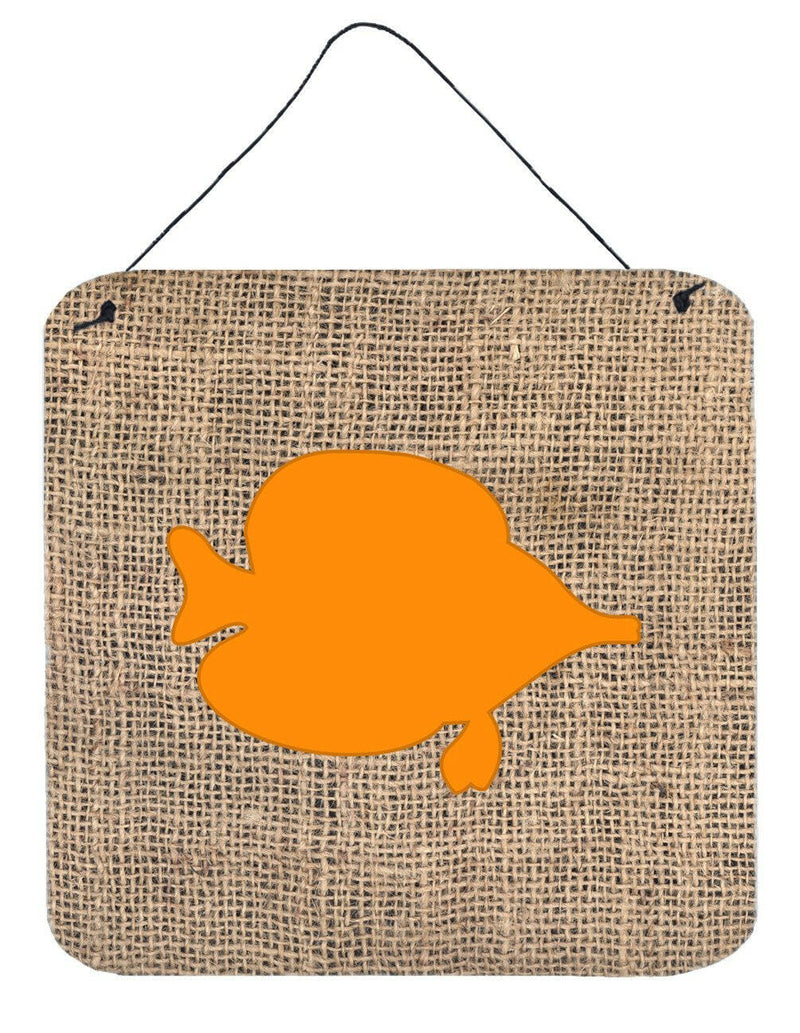 Fish - Tang Fish Burlap and Orange Wall or Door Hanging Prints BB1023