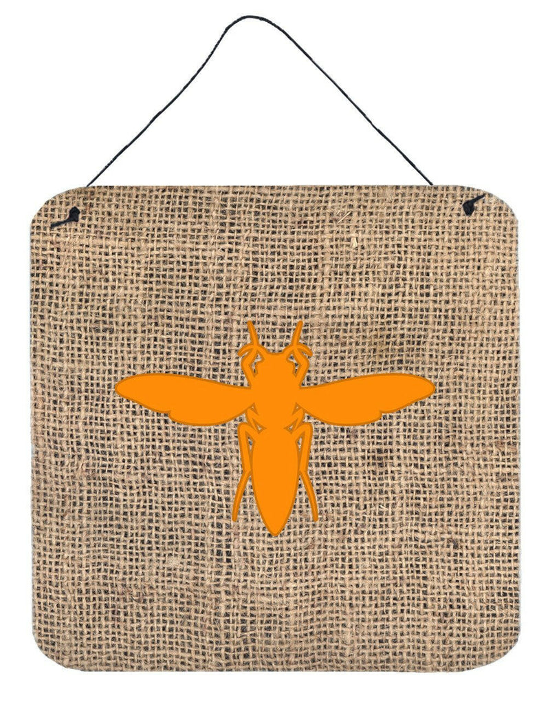 Yellow Jacket Burlap and Orange Wall or Door Hanging Prints BB1053