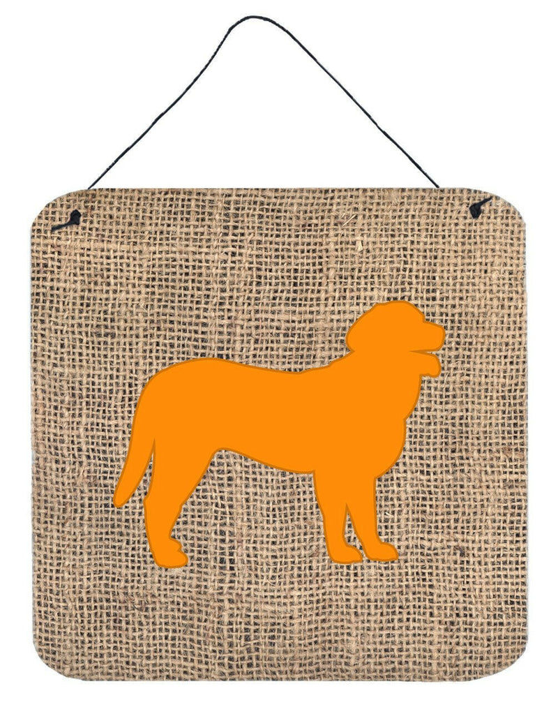 Curly Coated Retriever Burlap and Orange Wall or Door Hanging Prints BB1074