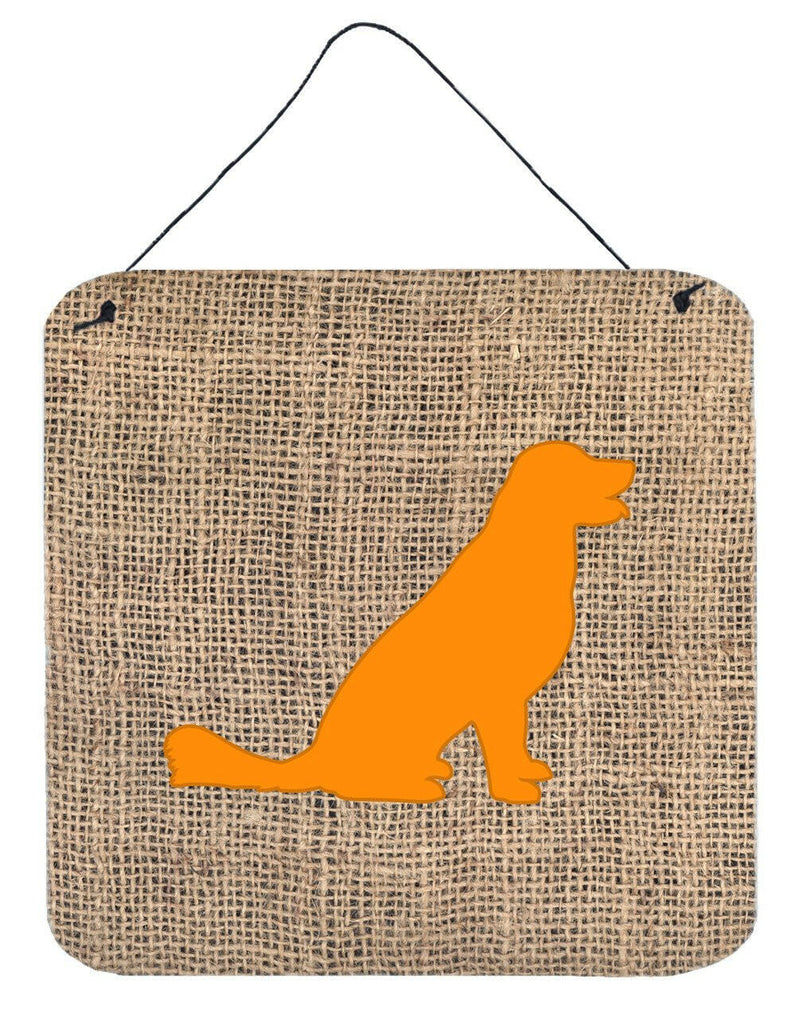 Labrador Burlap and Orange Aluminium Metal Wall or Door Hanging Prints BB1076