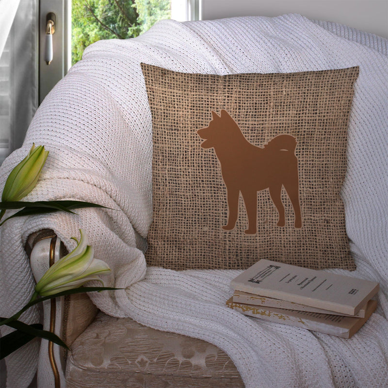 Akita Burlap and Brown Throw Pillow - 14x14 Decorative Pillow – Art for Your Home & Patio BB1082