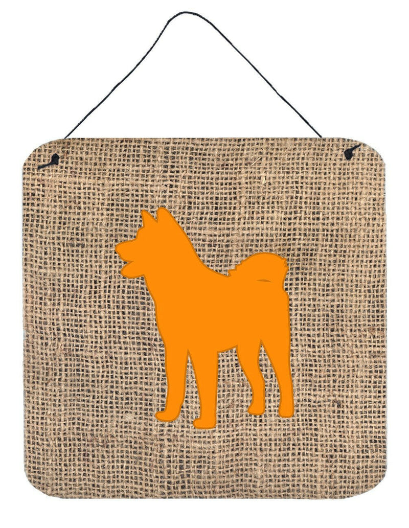 Akita Burlap and Orange Aluminium Metal Wall or Door Hanging Prints BB1082