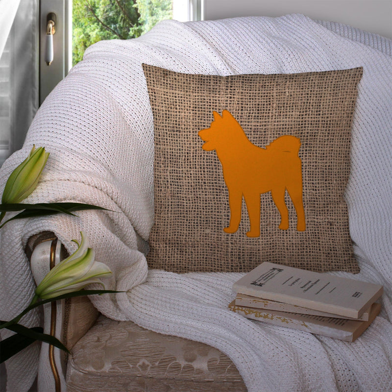 Akita Burlap and Orange Throw Pillow - 14x14 Decorative Pillow – Art for Your Home & Patio BB1082