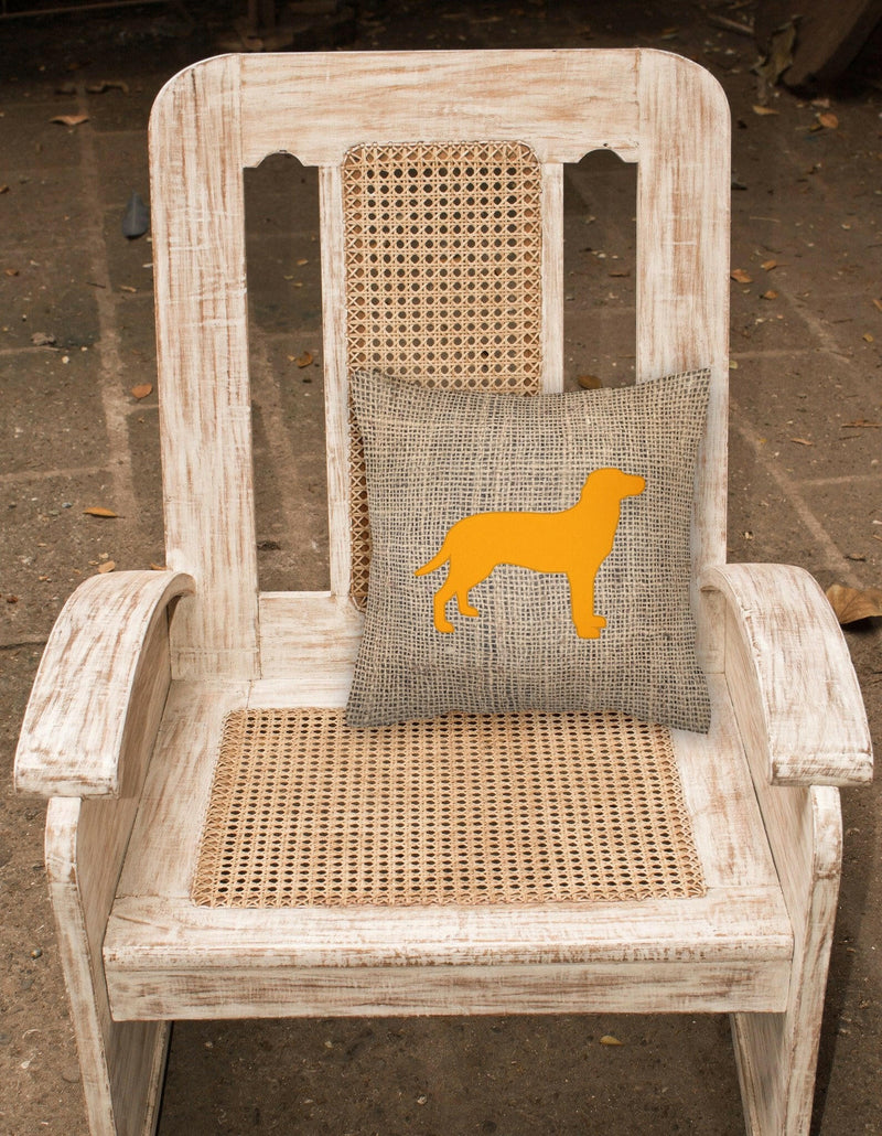 Labrador Burlap and Orange   Canvas Fabric Decorative Pillow BB1116