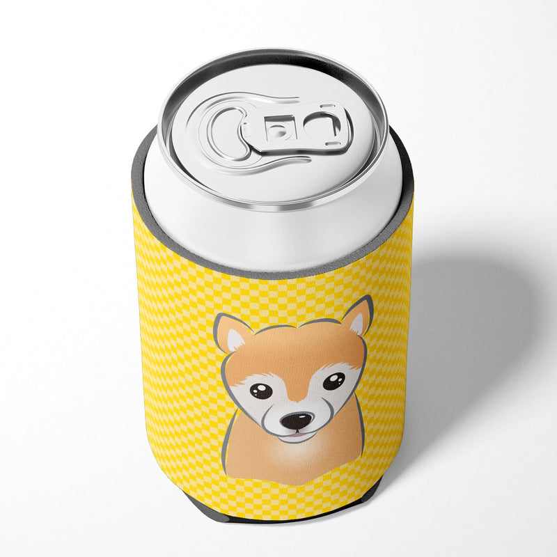 Yellow Checkered Shiba Inu Can or Bottle Hugger BB1133CC