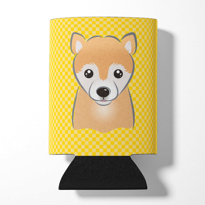 Yellow Checkered Shiba Inu Can or Bottle Hugger BB1133CC