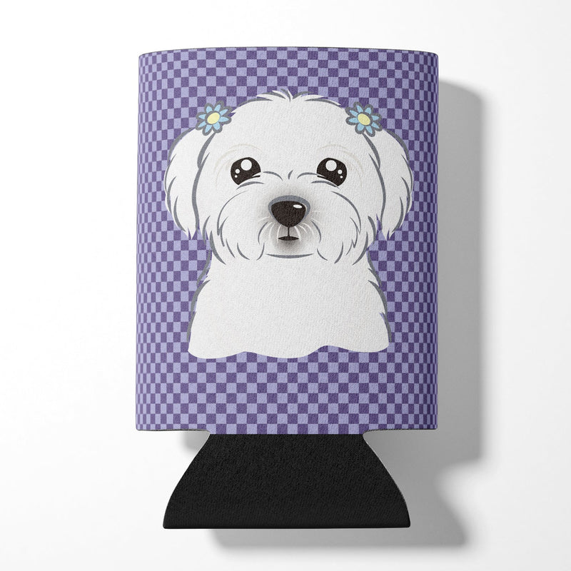 Purple Checkered Maltese Can or Bottle Hugger BB1134CC