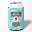 Blue Checkered Schnauzer Can or Bottle Hugger BB1136CC