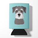 Blue Checkered Schnauzer Can or Bottle Hugger BB1136CC
