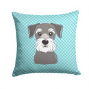 Blue Checkered Schnauzer Throw Pillow - 14x14 Decorative Pillow – Art for Your Home & Patio BB1136PW1414