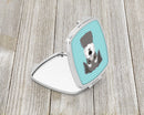 Blue Checkered Schnauzer Compact Mirror – Stylish Purse Mirror with Artistic Covers BB1136SCM
