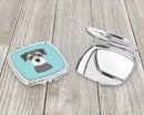 Blue Checkered Schnauzer Compact Mirror – Stylish Purse Mirror with Artistic Covers BB1136SCM
