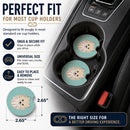 Checkerboard Blue Pomeranian Set of 2 Cup Holder Car Coasters Absorbent Round Sandstone Coasters Gifts for Men or Women, 2.5, Multicolor