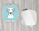 Checkerboard Blue Dalmatian Compact Mirror Decorative Travel Makeup Mirror for Women Girls Gifts Pocket Makeup Mirror Folding Handheld