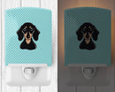Checkerboard Blue Smooth Black and Tan Dachshund Ceramic Night Light Compact, UL-Certified, Ideal for Bedroom, Bathroom, Nursery, Hallway, Kitchen, 6x4x3, Multicolor
