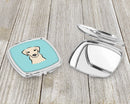 Checkerboard Blue Yellow Labrador Compact Mirror Decorative Travel Makeup Mirror for Women Girls Gifts Pocket Makeup Mirror Folding Handheld