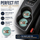 Checkerboard Blue Boxer Set of 2 Cup Holder Car Coasters Absorbent Round Sandstone Coasters Gifts for Men or Women, 2.5, Multicolor
