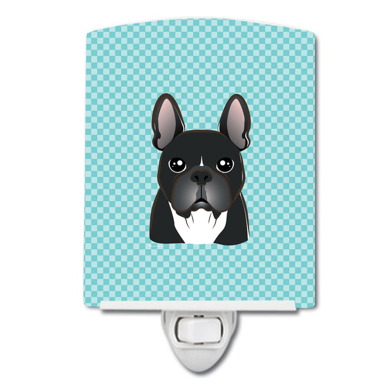 Checkerboard Blue French Bulldog Ceramic Night Light BB1165CNL