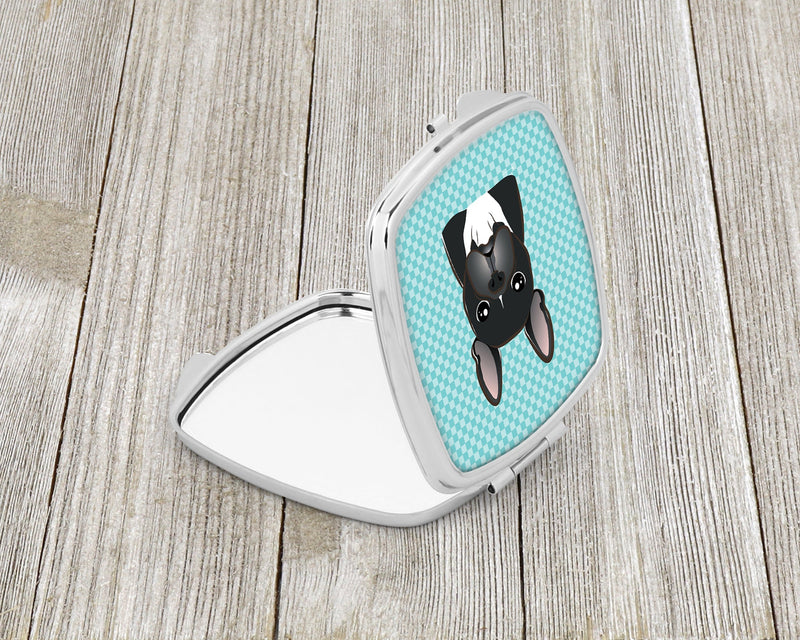 Checkerboard Blue French Bulldog Compact Mirror BB1165SCM