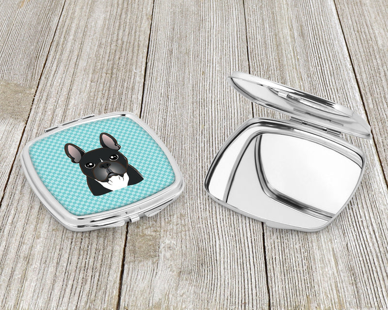 Checkerboard Blue French Bulldog Compact Mirror BB1165SCM