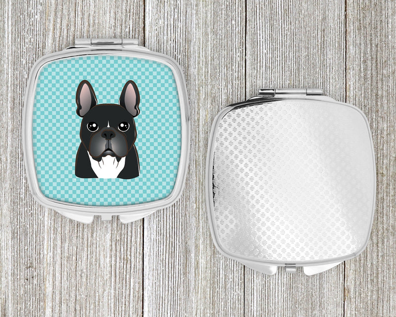 Checkerboard Blue French Bulldog Compact Mirror BB1165SCM