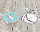 Checkerboard Blue Borzoi Compact Mirror Decorative Travel Makeup Mirror for Women Girls Gifts Pocket Makeup Mirror Folding Handheld