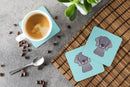 Checkerboard Blue Weimaraner Foam Coasters Set of 4 Cup Coasters for Indoor Outdoor, Tabletop Protection, Anti Slip, Mouse pad Material