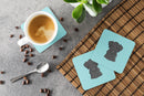 Checkerboard Blue Black Labrador Foam Coasters Set of 4 Cup Coasters for Indoor Outdoor, Tabletop Protection, Anti Slip, Mouse pad Material