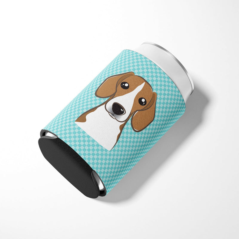 Checkerboard Blue Beagle Can or Bottle Hugger BB1177CC