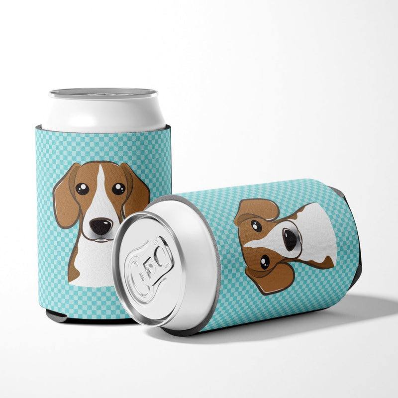 Checkerboard Blue Beagle Can or Bottle Hugger BB1177CC