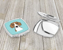 Checkerboard Blue Beagle Compact Mirror Decorative Travel Makeup Mirror for Women Girls Gifts Pocket Makeup Mirror Folding Handheld