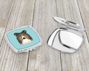 Checkerboard Blue Sheltie Compact Mirror Decorative Travel Makeup Mirror for Women Girls Gifts Pocket Makeup Mirror Folding Handheld