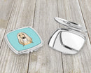 Checkerboard Blue Afghan Hound Compact Mirror Decorative Travel Makeup Mirror for Women Girls Gifts Pocket Makeup Mirror Folding Handheld