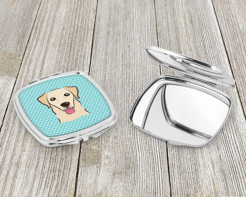 Checkerboard Blue Golden Retriever Compact Mirror BB1190SCM