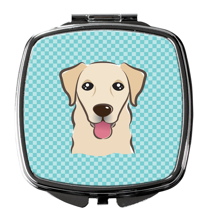 Checkerboard Blue Golden Retriever Compact Mirror BB1190SCM