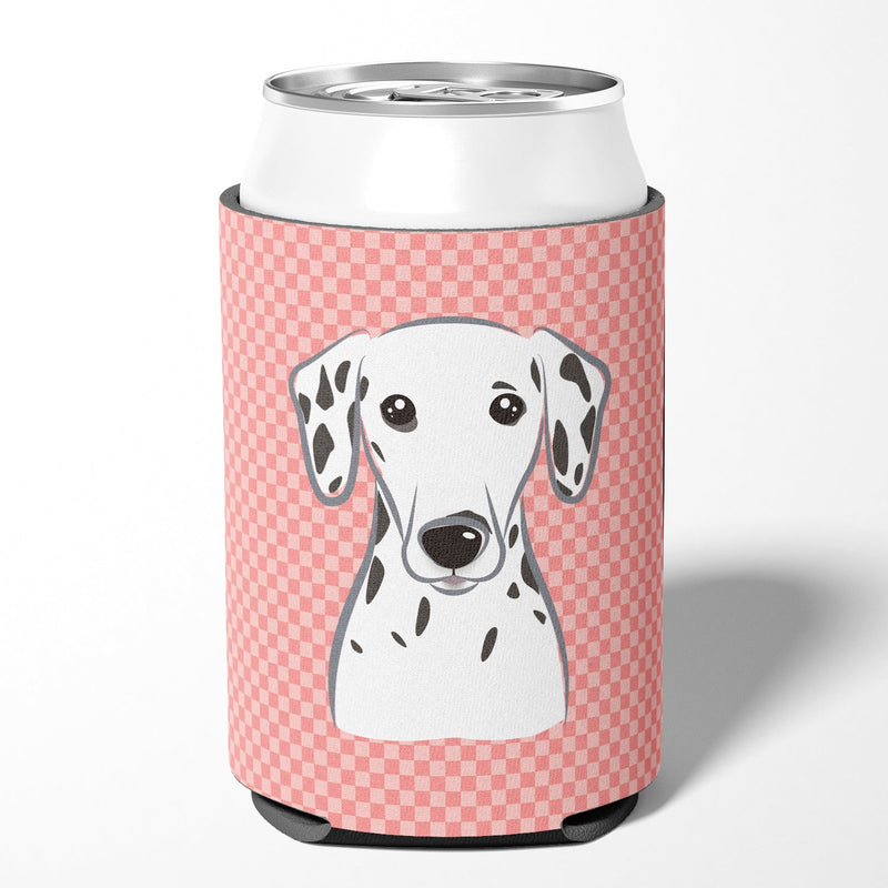 Checkerboard Pink Dalmatian Can or Bottle Hugger BB1210CC