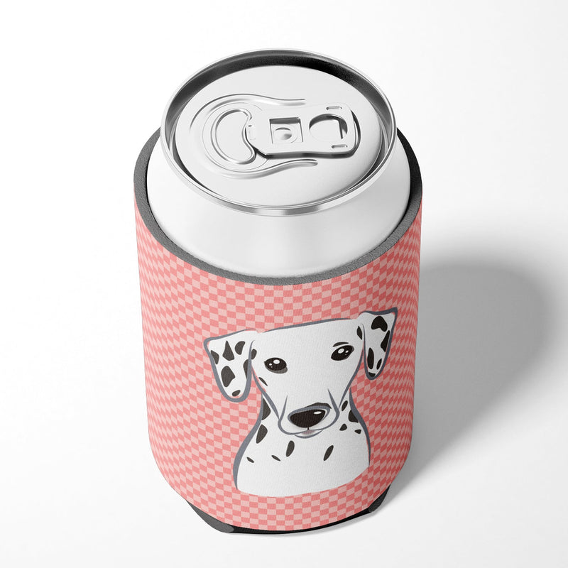 Checkerboard Pink Dalmatian Can or Bottle Hugger BB1210CC