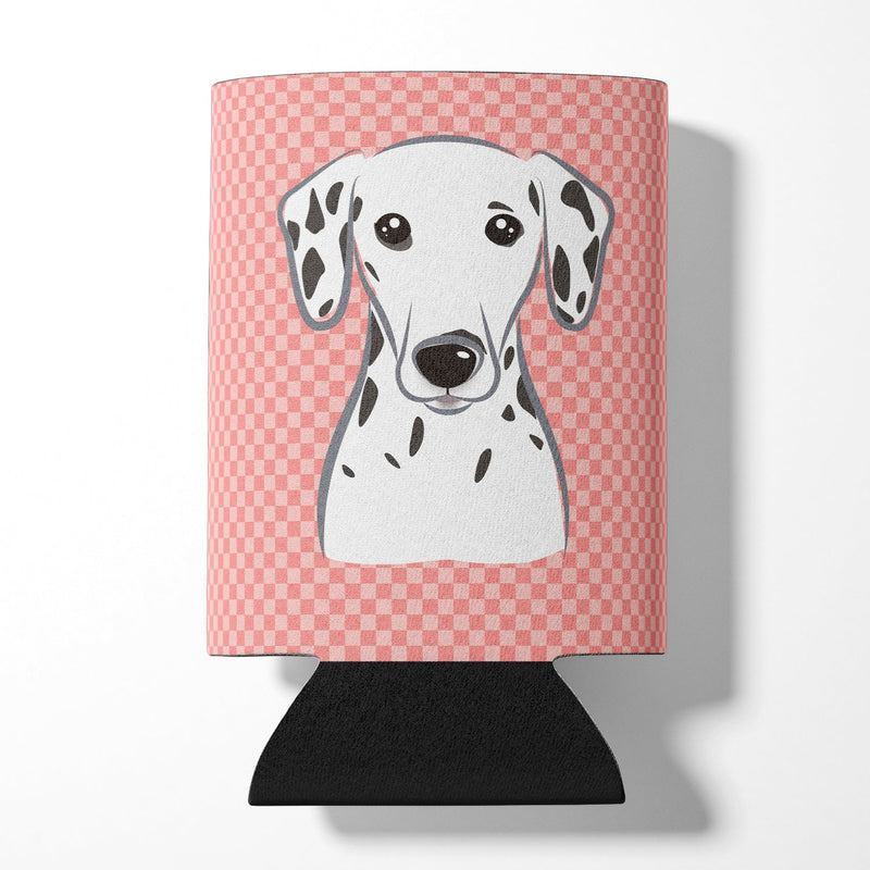 Checkerboard Pink Dalmatian Can or Bottle Hugger BB1210CC