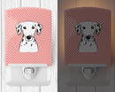 Checkerboard Pink Dalmatian Ceramic Night Light Compact, UL-Certified, Ideal for Bedroom, Bathroom, Nursery, Hallway, Kitchen, 6x4x3, Multicolor