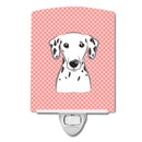 Checkerboard Pink Dalmatian Ceramic Night Light Compact, UL-Certified, Ideal for Bedroom, Bathroom, Nursery, Hallway, Kitchen, 6x4x3, Multicolor