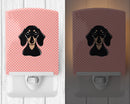 Checkerboard Pink Smooth Black and Tan Dachshund Ceramic Night Light Compact, UL-Certified, Ideal for Bedroom, Bathroom, Nursery, Hallway, Kitchen, 6x4x3, Multicolor
