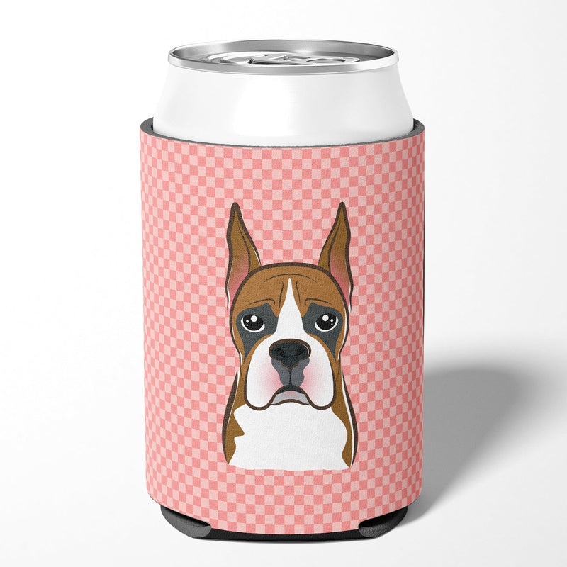 Checkerboard Pink Boxer Can or Bottle Hugger BB1223CC