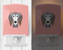 Checkerboard Pink Saluki Ceramic Night Light Compact, UL-Certified, Ideal for Bedroom, Bathroom, Nursery, Hallway, Kitchen, 6x4x3, Multicolor