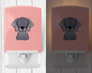 Checkerboard Pink  Weimaraner Ceramic Night Light Compact, UL-Certified, Ideal for Bedroom, Bathroom, Nursery, Hallway, Kitchen, 6x4x3, Multicolor