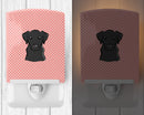Checkerboard Pink Black Labrador Ceramic Night Light Compact, UL-Certified, Ideal for Bedroom, Bathroom, Nursery, Hallway, Kitchen, 6x4x3, Multicolor