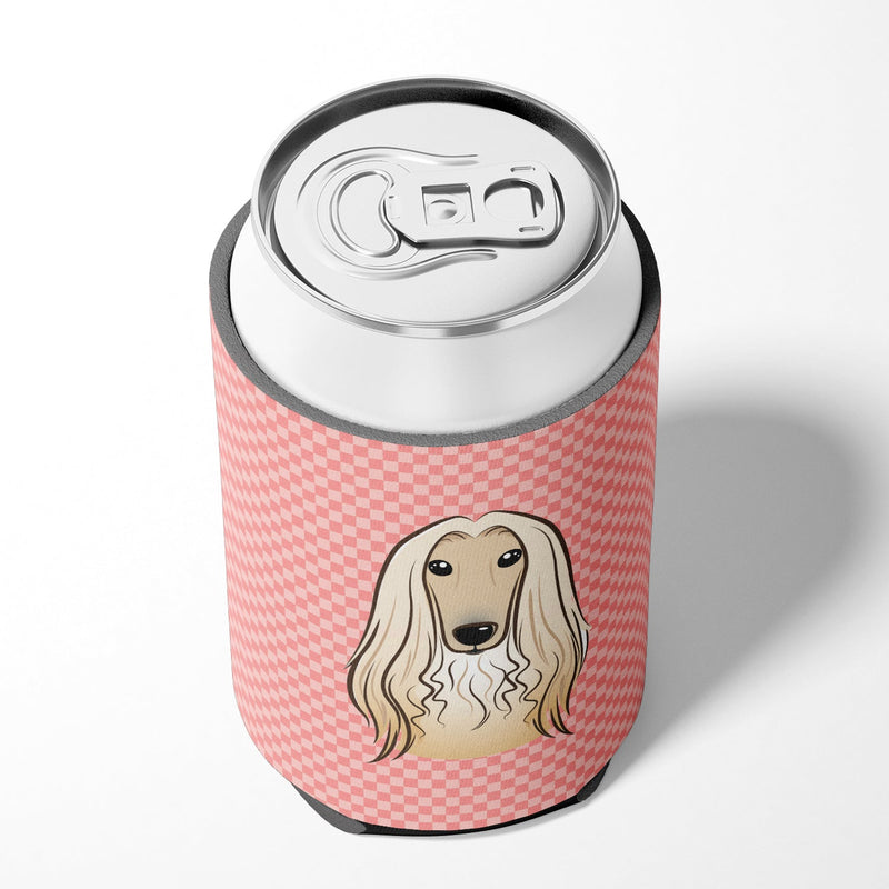 Checkerboard Pink Afghan Hound Can or Bottle Hugger BB1244CC