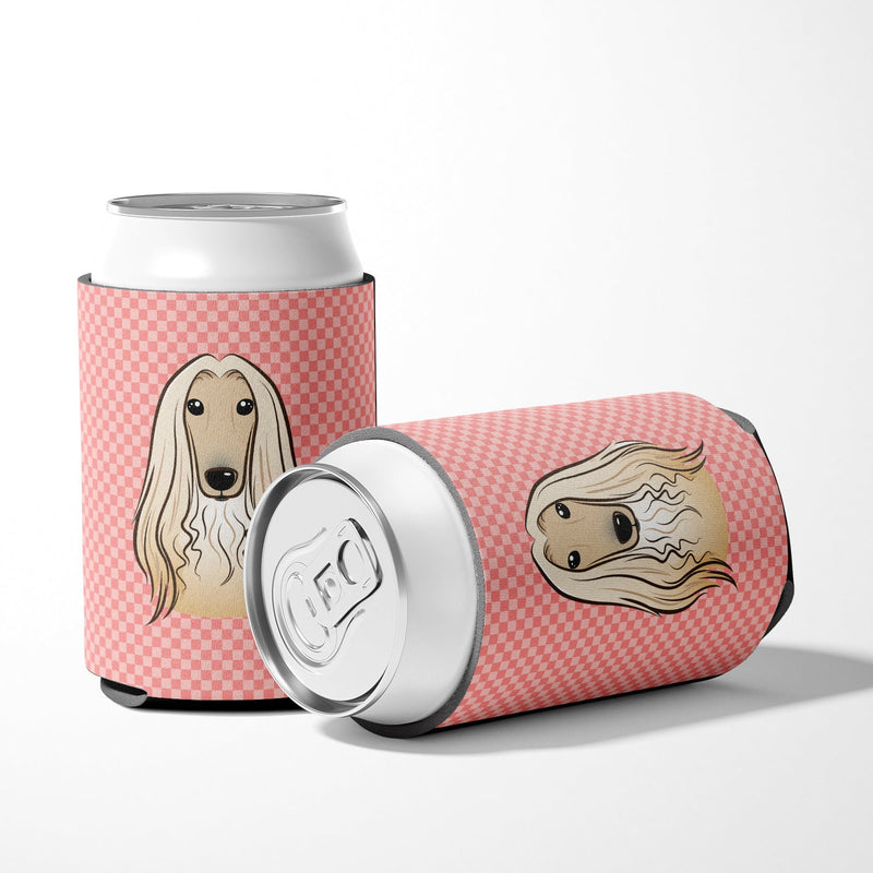 Checkerboard Pink Afghan Hound Can or Bottle Hugger BB1244CC