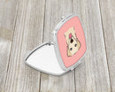 Checkerboard Pink Golden Retriever Compact Mirror – Stylish Purse Mirror with Artistic Covers BB1252SCM